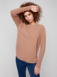 Charlie B Sweater w/ Lace-Up Cuffs C2380Y