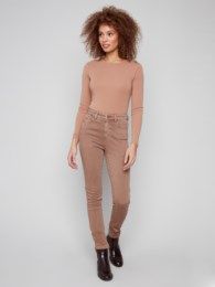Charlie B Cuffed Hem Twill Jeans C5309Y