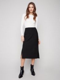 Charlie B Crepe Skirt w/ Pockets C7076R
