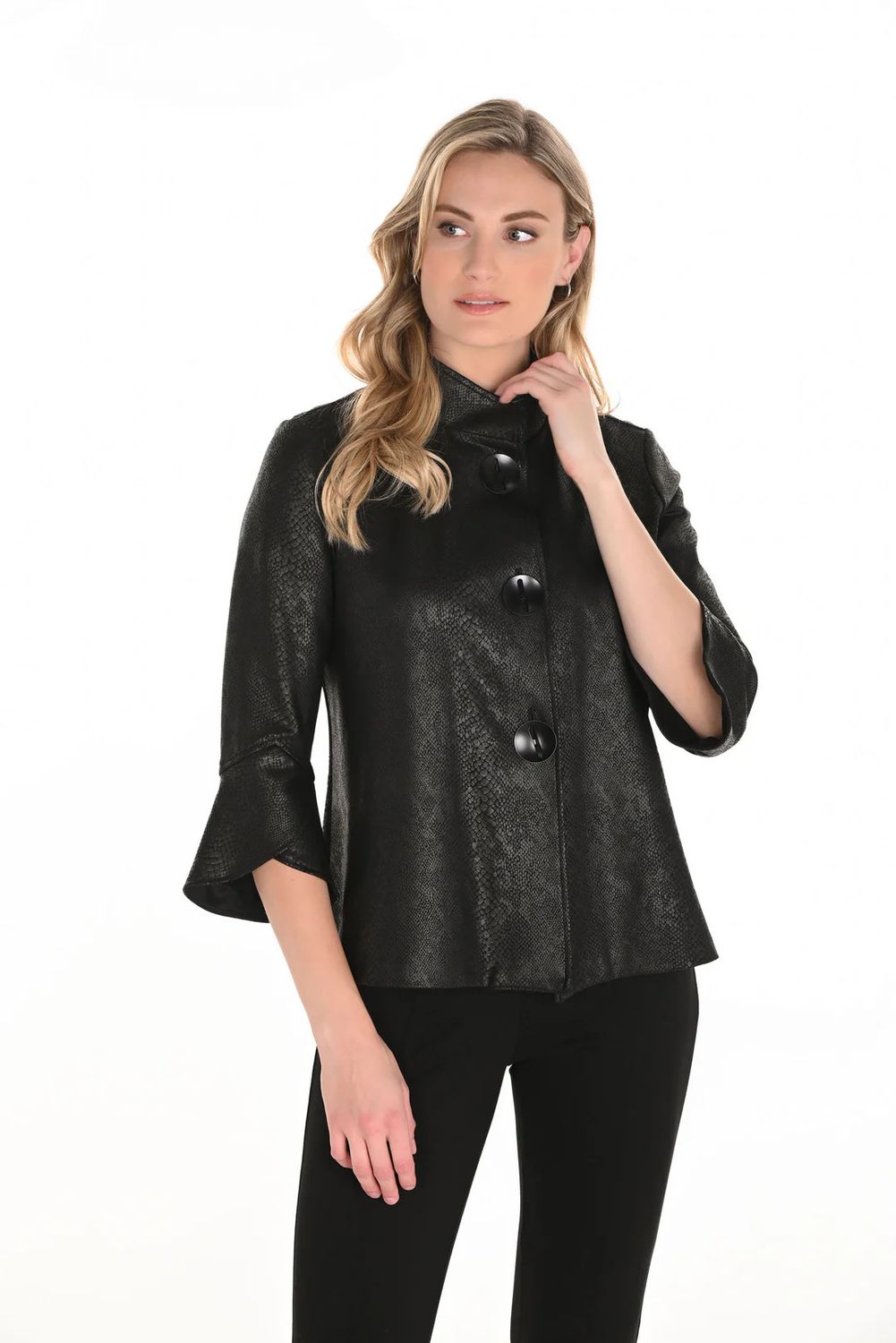 Lyman Snake Skin 3/4 Bell Sleeve Jacket - 253237
