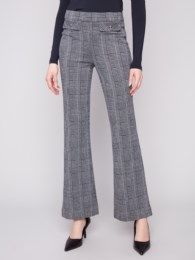 Charlie B Glen Plaid Flare Pants C5679