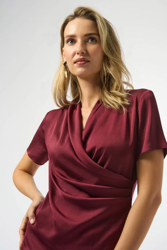 Ribkoff Satin And Silky Knit Wrap Top 253237