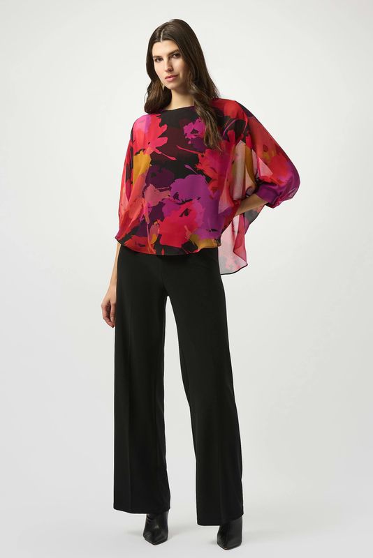 Ribkoff Chiffon Floral Print Boxy Top 253257