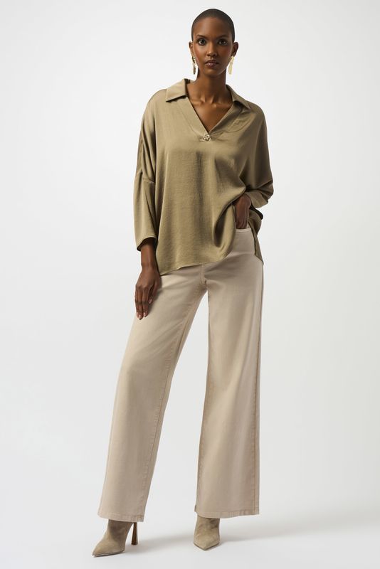 Ribkoff Hammered Satin Boxy Top 253076