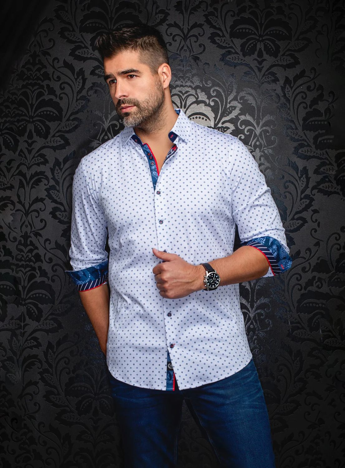 Au Noir L/S Cotton Stretch Shirt - Starscream