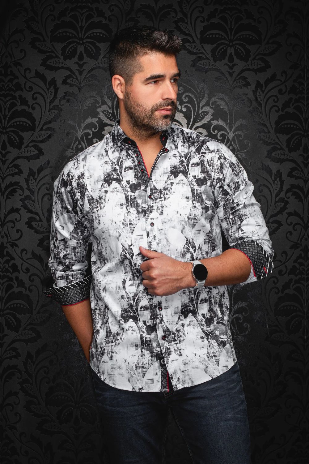 Au Noir L/S Cotton Stretch Shirt - Jasper