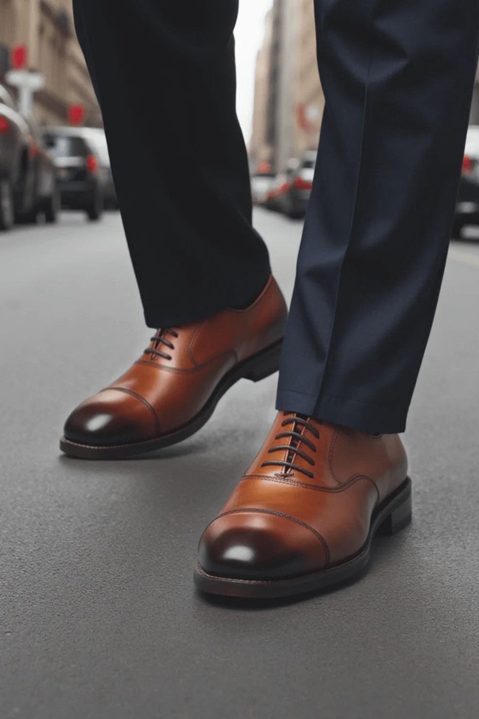 Au Noir Lace Up Dress Shoe Monroe, Color: Cognac, Size: 40/ Size 7