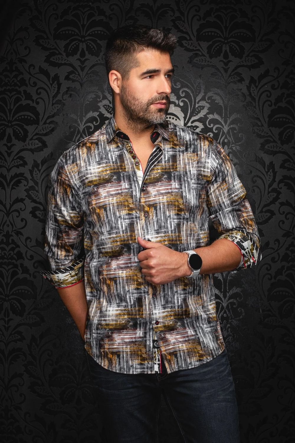 Au Noir L/S Cotton Stretch Shirt - Grimlock