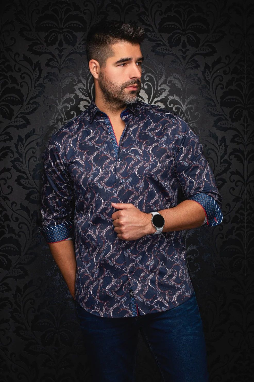 Au Noir L/S Cotton Stretch Shirt - Mirage