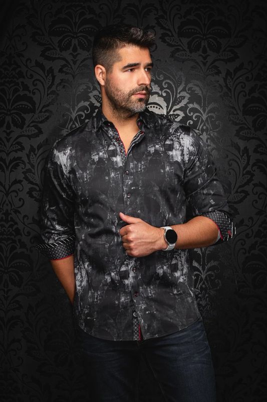 Au Noir L/S Cotton Stretch Shirt - Jasper