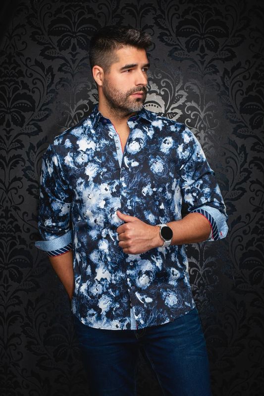 Au Noir L/S Cotton Stretch Shirt - Rosarugosa