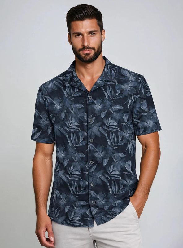 P/Z Open Collar S/S Sport Shirt - 7664698
