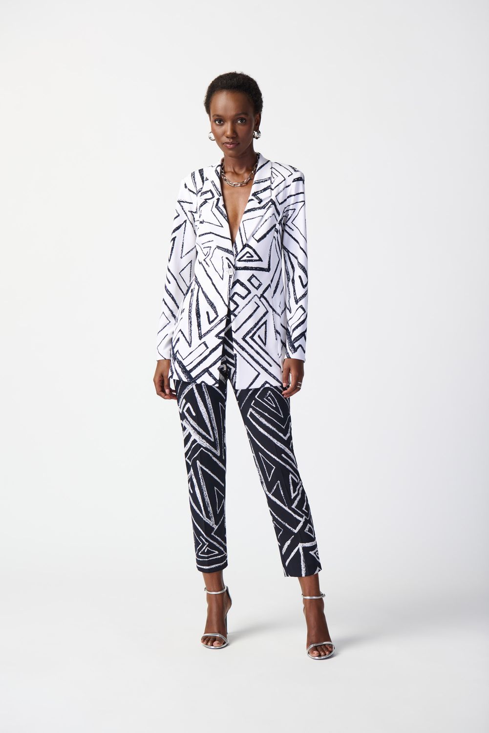 RIbkoff Abstract Print Blazer 241034