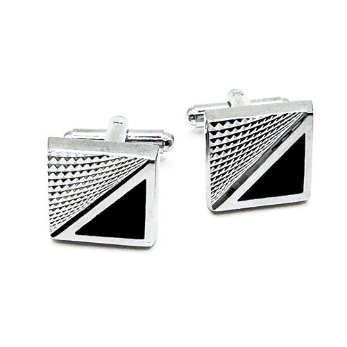 Silver w/ Black Cufflinks - CL-381