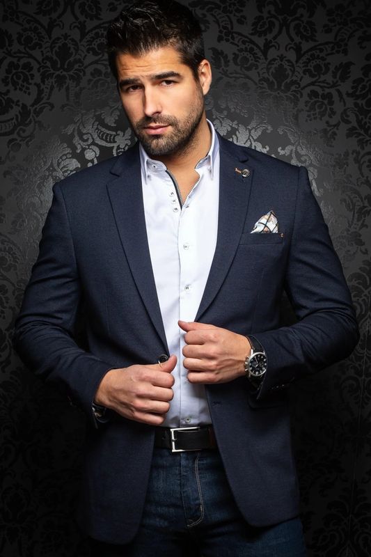 Au Noir Stretch Blazer - Ryan-Navy