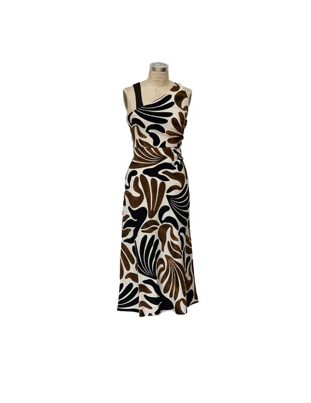 P/Z Long Dress w/ Astmmetric Shoulder - DT37007