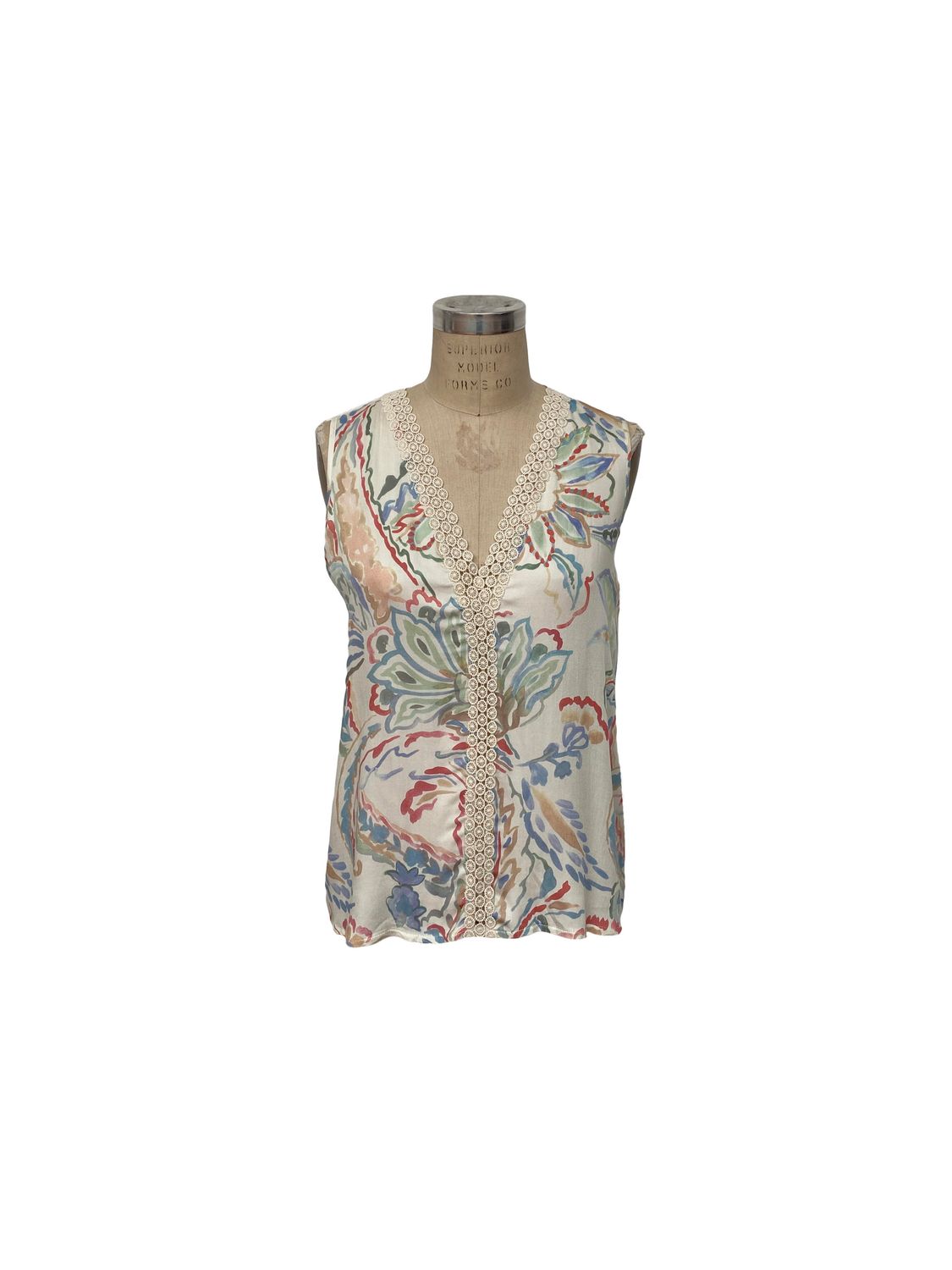 P/Z Short Sleeve Floral Top w/ Lace - DT34002