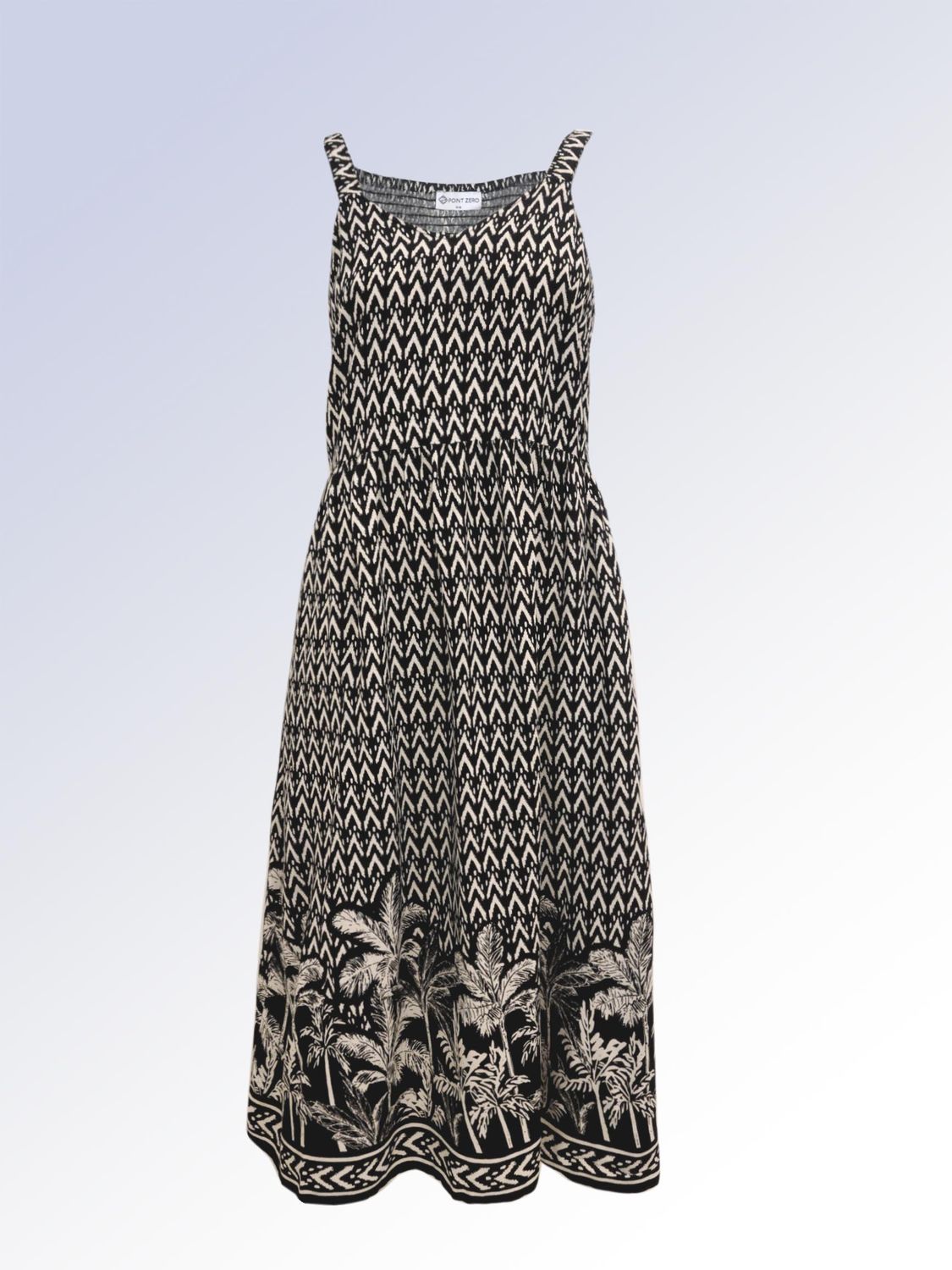 P/Z Sleeveless Maxi Dress w/ Palm Trees - 8667013