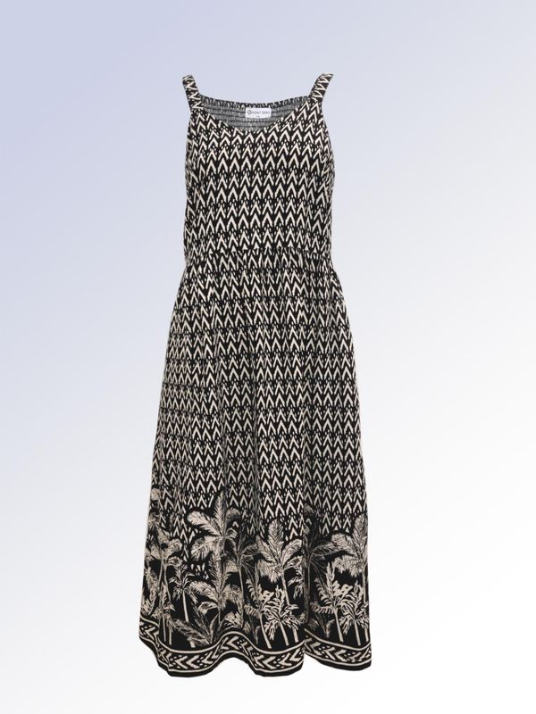 P/Z Sleeveless Maxi Dress w/ Palm Trees - 8667013
