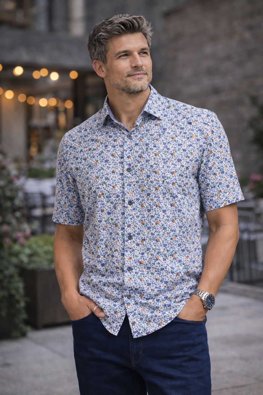 Soul S/S Cotton Sport Shirt w/ Floral - 261729