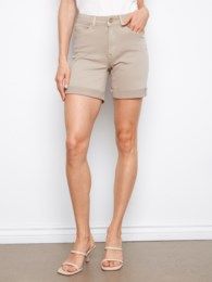 Charlie B Rolled Cuff Twill Shorts C8029TT