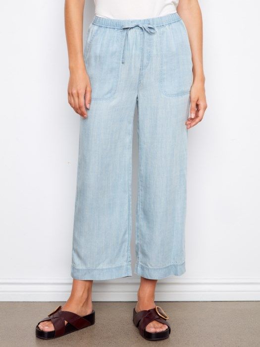 Charlie B  Tencel Wide Leg Jogger Pants - C5768
