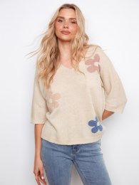 Charlie B Heart Dolman Sweater C2971