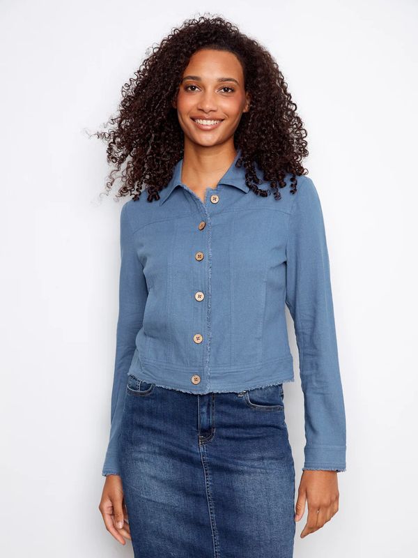 Charlie B Foiled Linen Blend Jacket - C6199