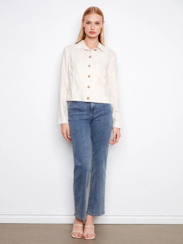 Charlie B Foiled Linen Blend Jacket - C6199