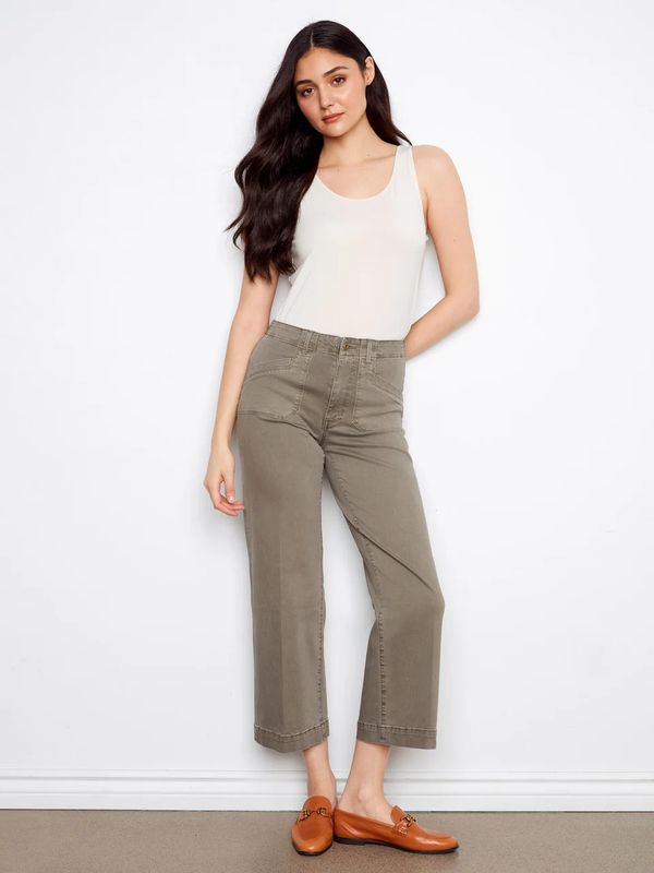 Charlie B Crop Wide Leg Stretch Jeans - C5660R