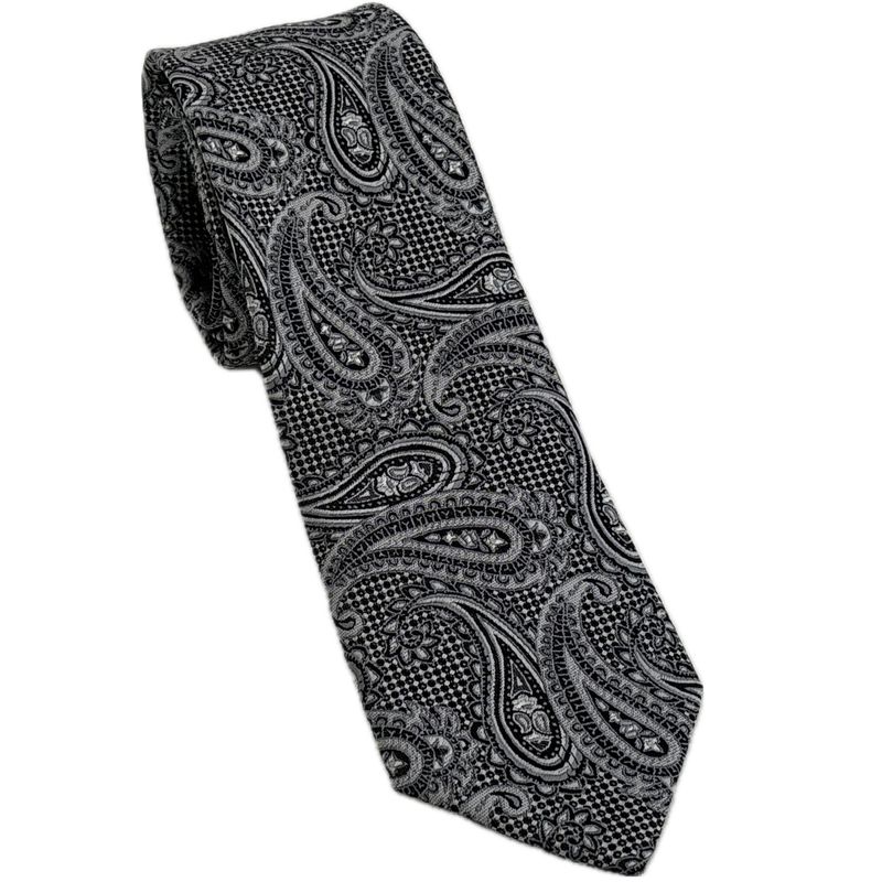 M - Grey Paisley Mix Tie - 2300-3