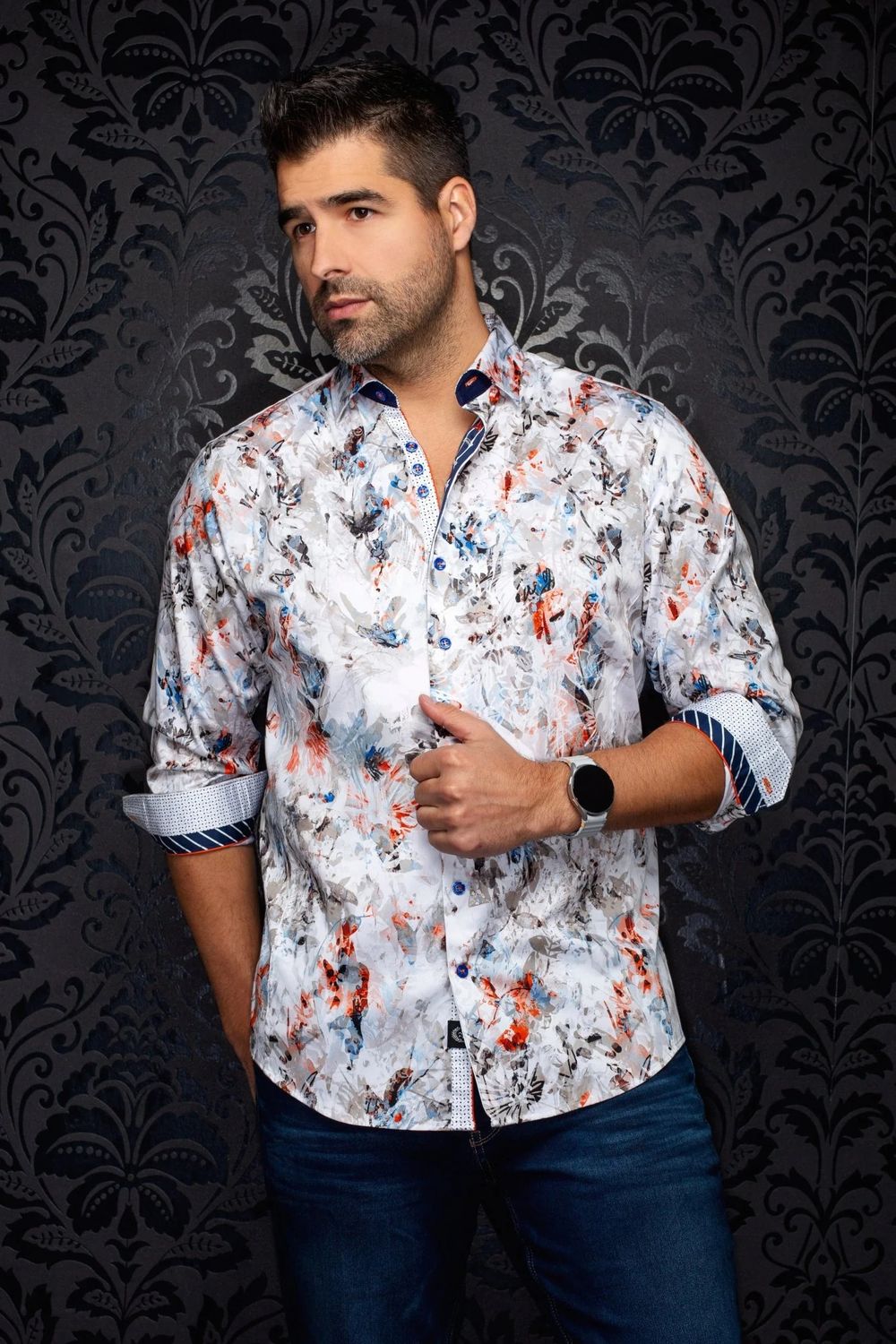 Au Noir L/S Cotton Stretch Shirt- Cebu