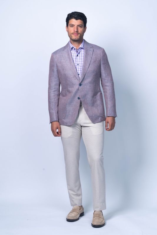 7 Downie Sette Wool &amp; Linen Blend Sports Jacket- Lino