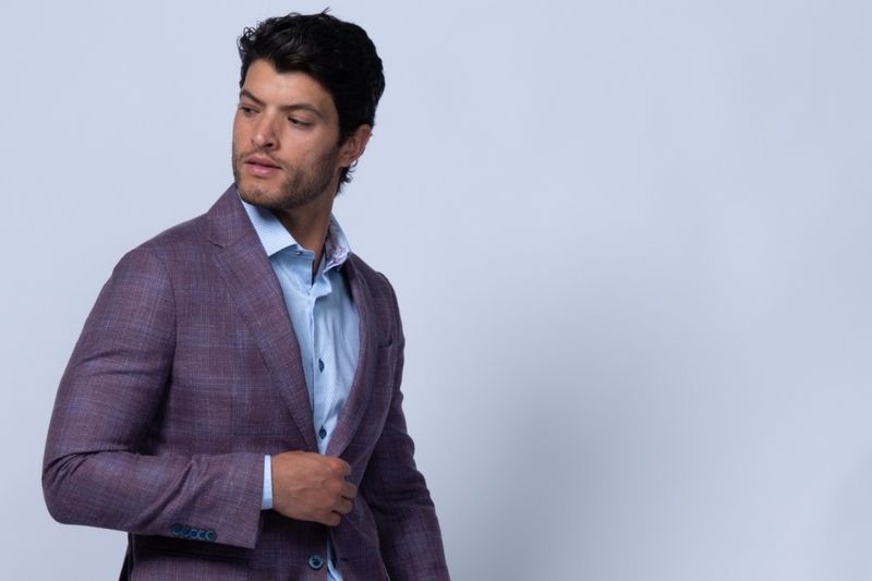7 Downie Sette Wool, Silk &amp; Linen Blend Sports Jacket- Amalfi