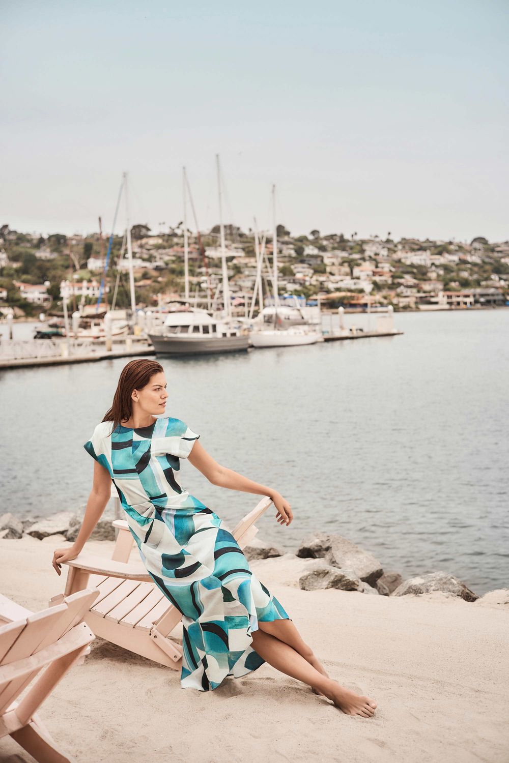 Ribkoff Textured Satin Geo Print Fit/Flare Dress 261251