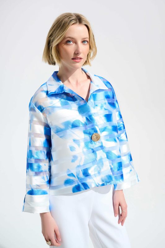 Ribkoff Signature Organza Floral Print Trapeze Jacket 261747
