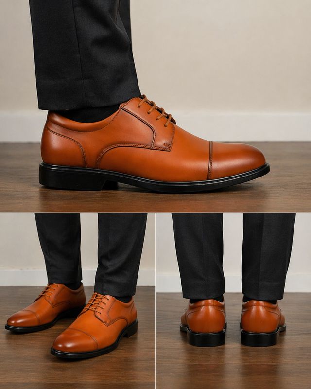 Di Capri Cognac Oxford Dress Shoes -