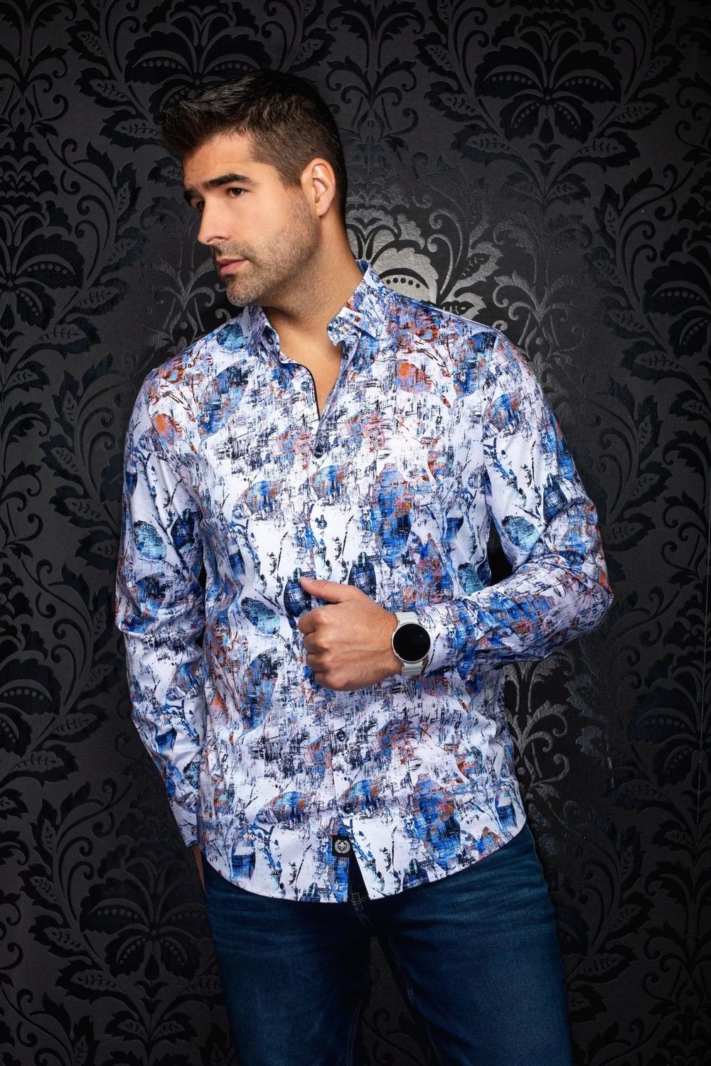 Au Noir L/S Cotton Stretch Sport Shirt - Ray