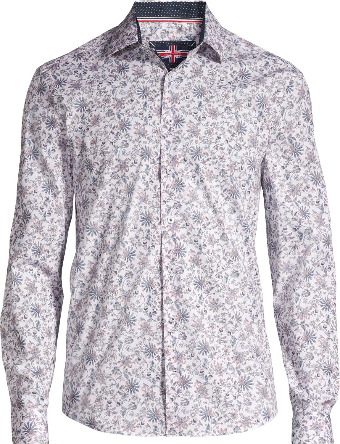 Soul L/S Cotton Stretch Sport Shirt - 261713, Color: White, Size: Small