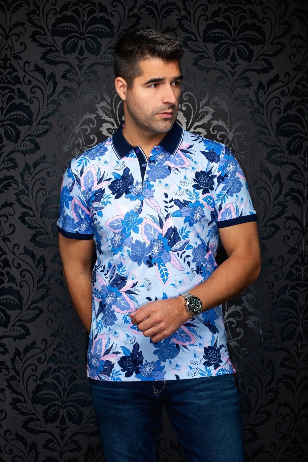 Au Noir S/S Stretch Polo - Hiva