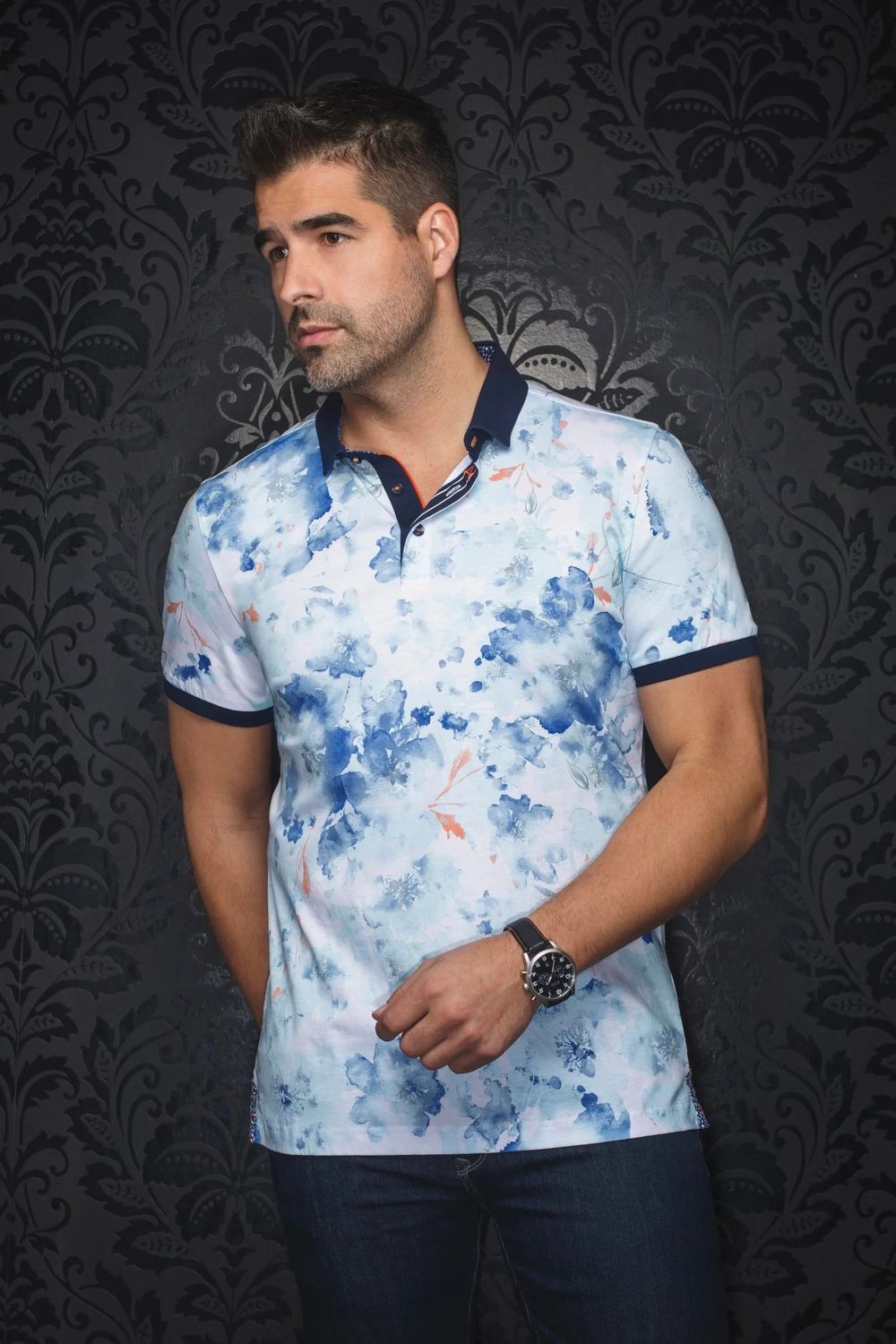 Au Noir S/S Stretch Polo - Anzio