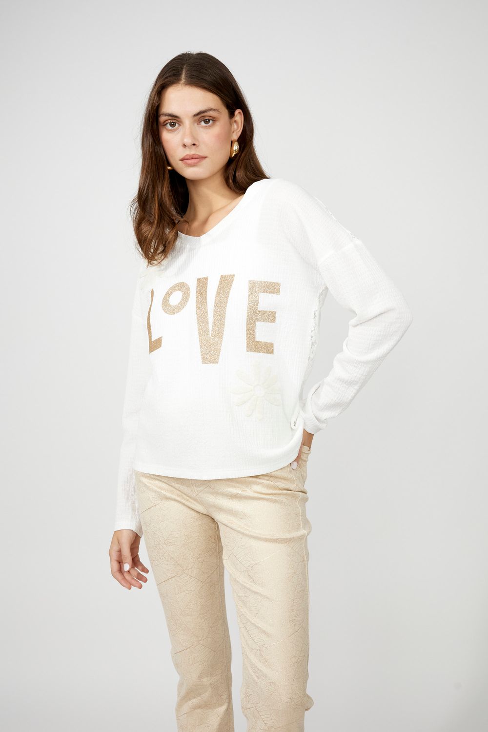Lyman "Love" Top w/ Lace Back 256729