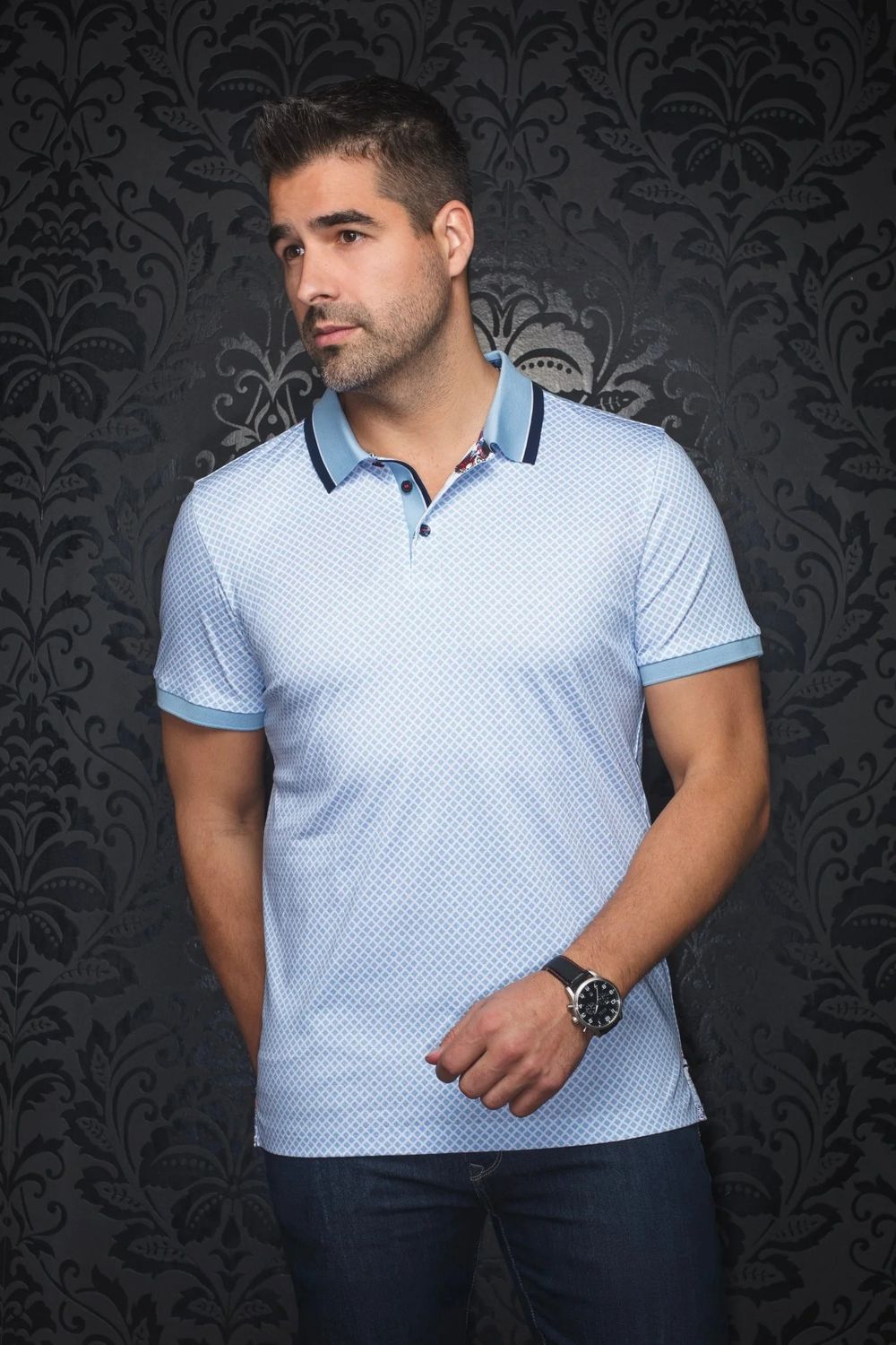 Au Noir Stretch Knit Polo - Fairmont
