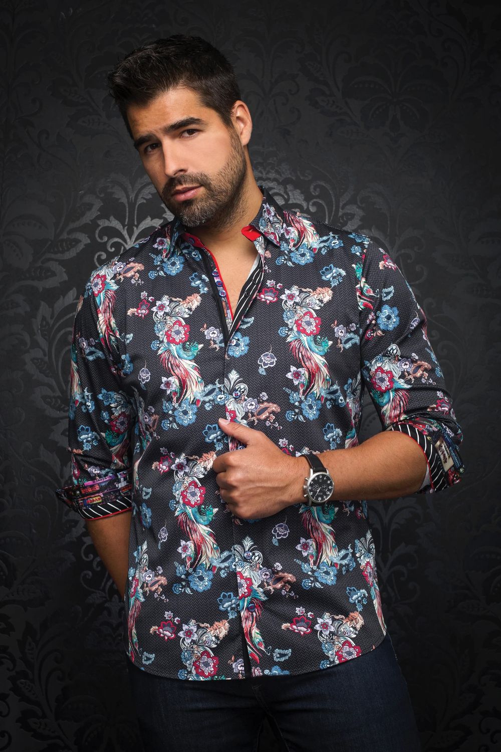 Au Noir Cotton Stretch L/S Sport Shirt - Rivera