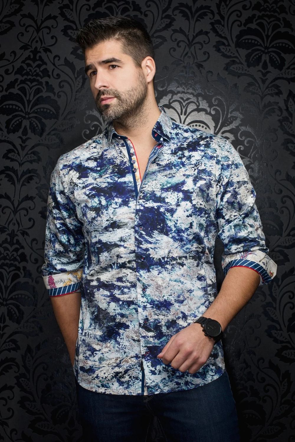 Au Noir L/S Cotton Stretch Shirt - Magnani
