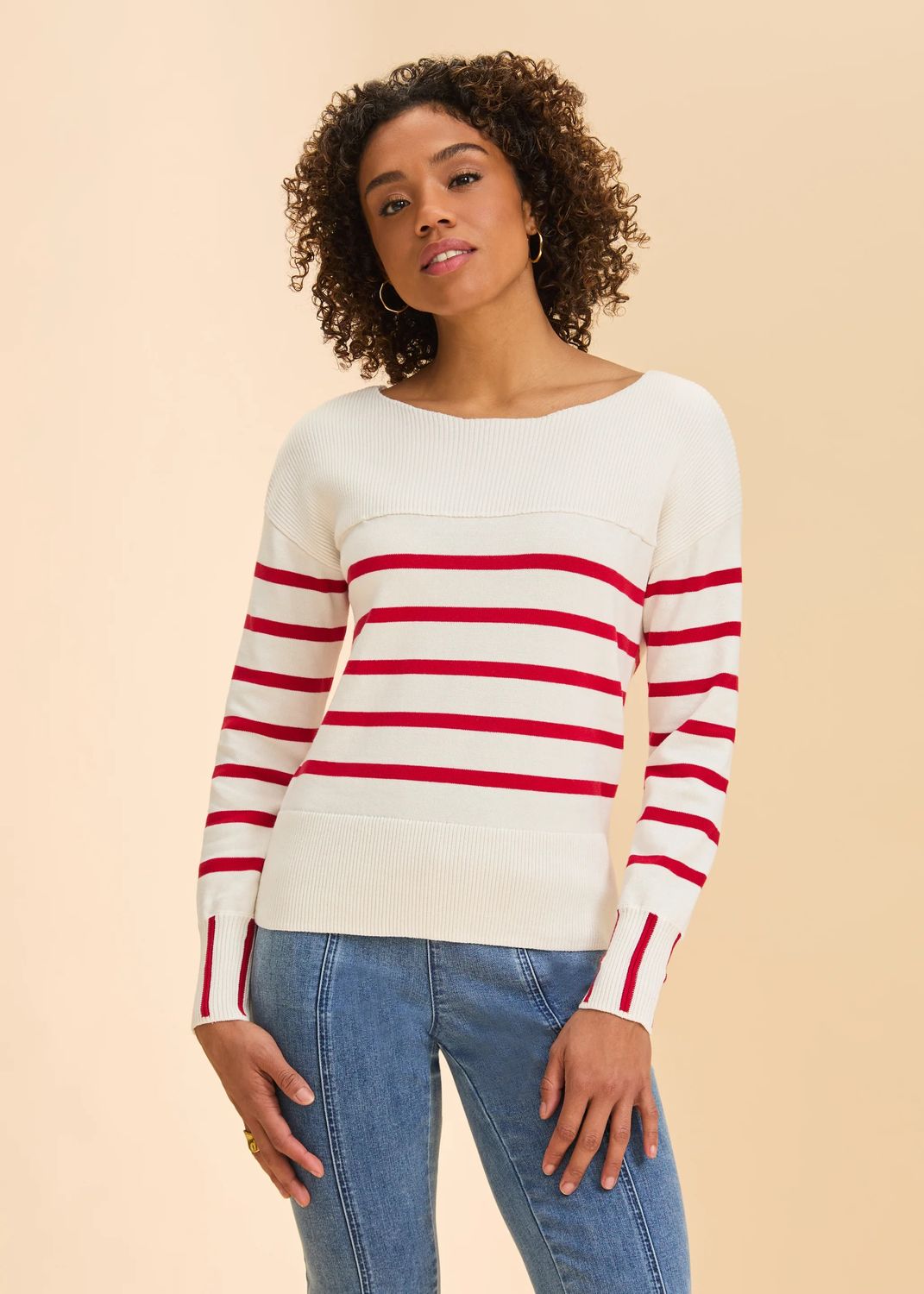 FDJ Long Sleeve Stripe Sweater - 1955314
