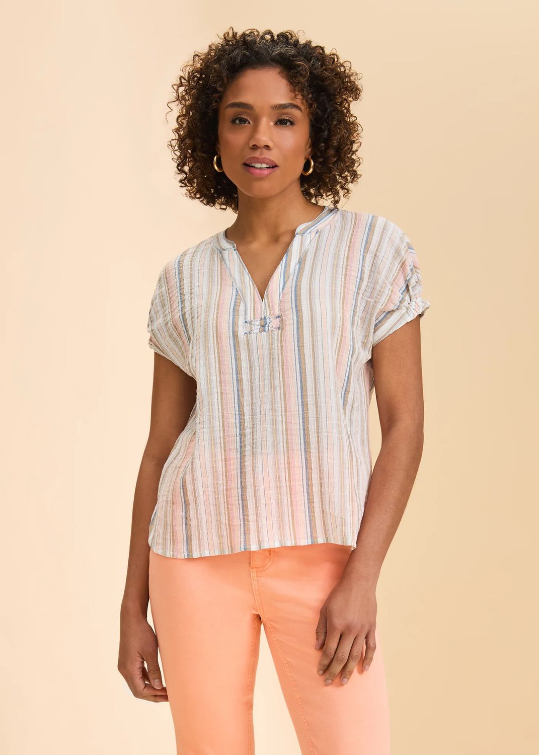 FDJ S/S Striped Blouse 7890818