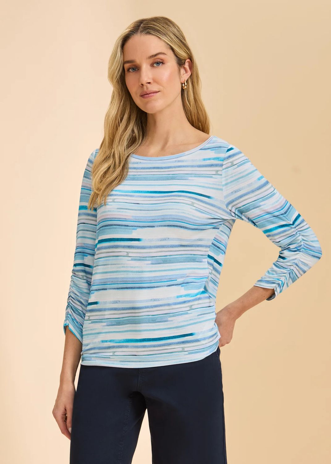 FDJ 3/4 Sleeve Boat Neck Top 3481756