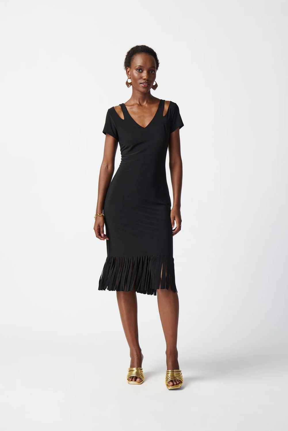 Ribkoff Sleevless Dress /w Fringes 241053