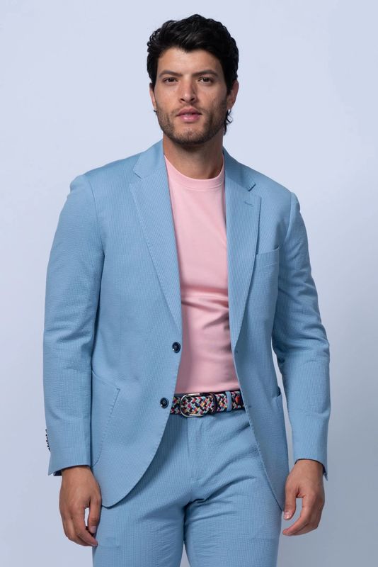 7 Downie St. Cotton Stretch Seersucker Blazer
